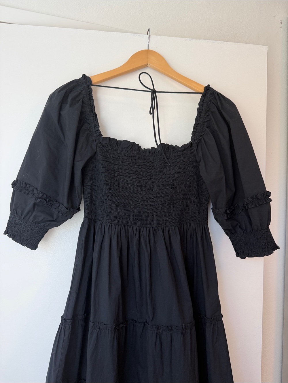 Hill House Home Black Smocked Nap Dress - Small